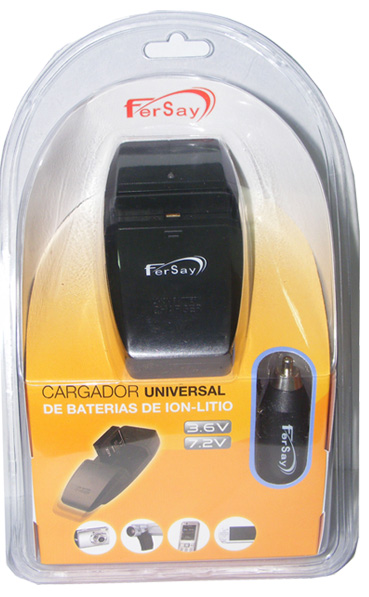 CARGADOR UNIVERSAL FERSAY PARA BATERIAS DE LI-ION PUEDE CARGAR CUALQUIER BATERIA DE LI-ION DE 3.6V Y  7.2V
