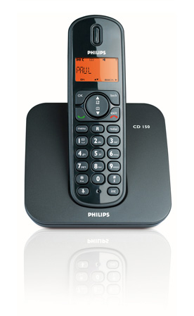 1501 IDENTIFICACI�N DE LLAMADA ENTRANTE, LLAMADA E N ESPERA, LLAMADA A TRES. PANTALLA RETROILUMINADA. ALCANCE 300 M. ALFANUM�RICO. AUTONOMIA 12 HRS CONV ERSACI�N 120 HORAS EN STANDBY.AGENDA DE 50  NOMBRE S. BATERIAS NIMH.  DISENO EN NEGRO. GAP.