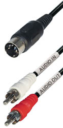 2RCA M - DIN M 6P 180 1,5m REP/GRA