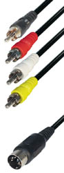 4RCA M - DIN M 5P 180 1,5m