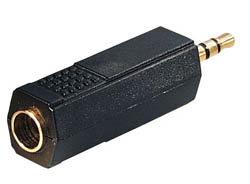 ADAPTADOR 3,5ST M - 6,3ST H DORADO 
