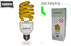 BOMBILLA E27 ANTI-MOSQUITOS 26W (130W) COBERTURA 1 2M2 8000 HORAS, 230V