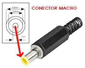 MACHO PARA ALIMENTACION 5,0X3,4X1mm