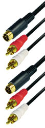 2x HOSIDEN 4P+2xRCA M 2m DORADO