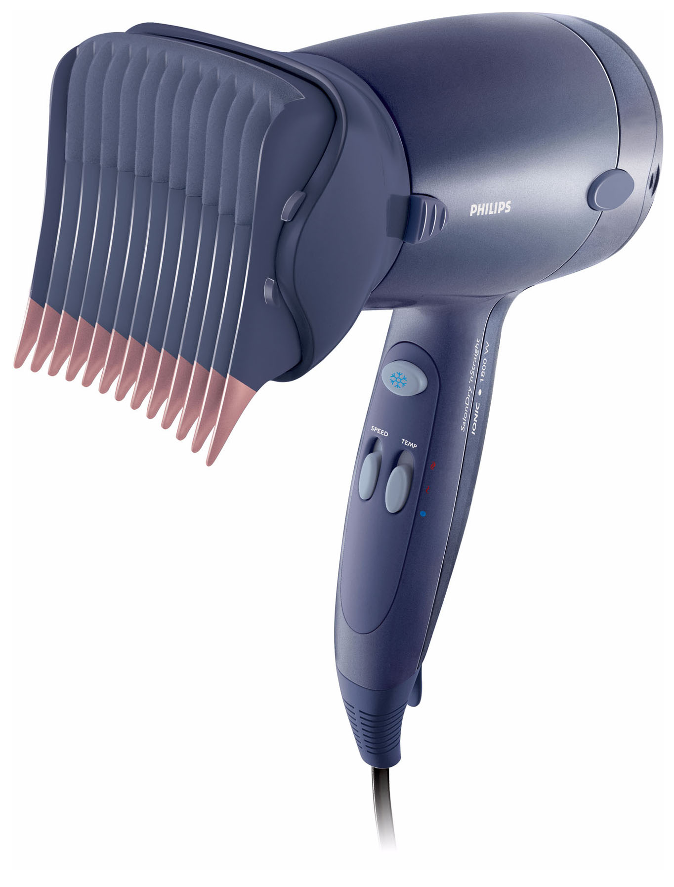 SECADOR SALON DRY'N STRAIGHT. PEINE ALISADOR. 1.80 0 W     FLUJO DE AIRE I�NICO Y CON TURMALINA QUE G ARANTIZA UN PEINADO BRILLANTE Y SIN ENCRESPADO; BO QUILLA CONCENTRADORA; FILTRO DE AIRE DESMONTABLE;  CHORRO DE AIRE FRIO PARA FIJAR EL PEINADO