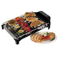 BARBACOA ELECTRICA JATA 2400W, TOTALMENTE DESMONTA BLE, PARRILLA 2 ALTURAS: CARNE/PESCADO, RESISTENCI A BLINDADA LARGA VIDA, ALTA POTENCIA, BANDEJA DE A CERO INOX,COCINA SIN HUMOS NI OLORES, FACIL LIMPIE ZA.