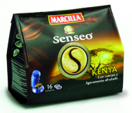 CAFE MARCILLA SENSEO KENYA, 16 MONODOSIS, 111G (10 0% ARABICA, CON CUERPO Y LIGERAMENTE AFRUTADO)