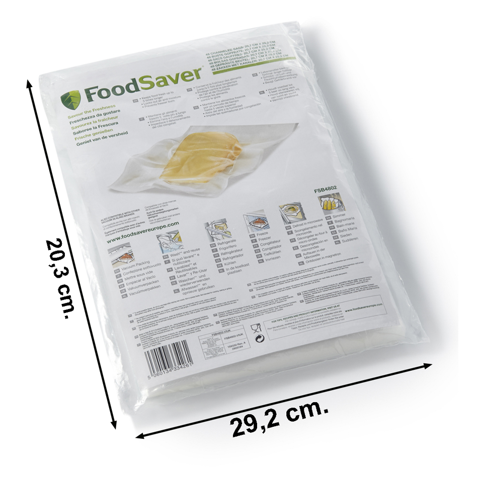 48 bolsas envasado Foodsaver 20.3 cm x 29.2 cm - 500OS4802 - FOODSAVER