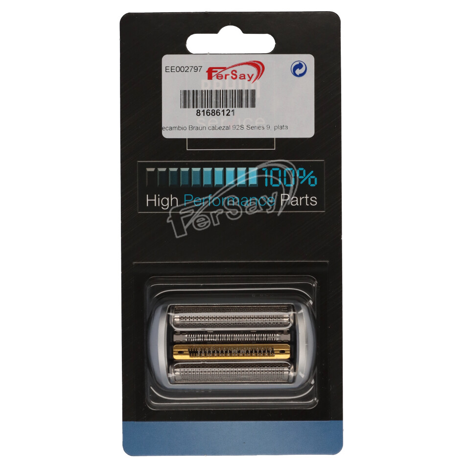 Recambio cabezal 92S Series 9, plata - 81686121 - BRAUN