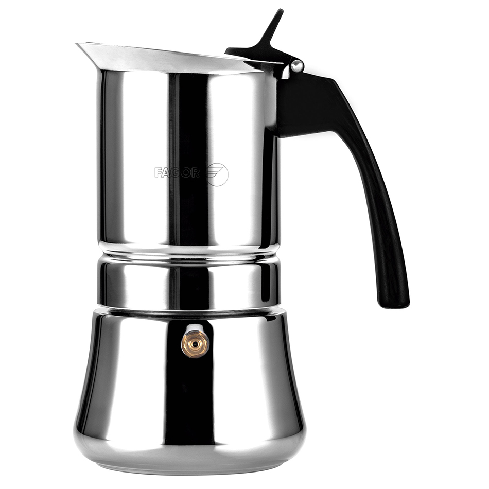 Cafetera italiana de acero inoxidable, marca Fagor, modelo: Etnica, 4 tazas - 81CFFGIET04 - FAGOR