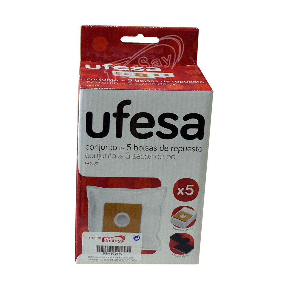 Bolsas 1pack-5 un aspirador Ufesa AC3010-01 AC3000 - BSH579170 - UFESA