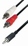 Cable conexion 2 RCA macho a Jack 3,5 mm, 3 metros - EA493 - TRANSMEDIA
