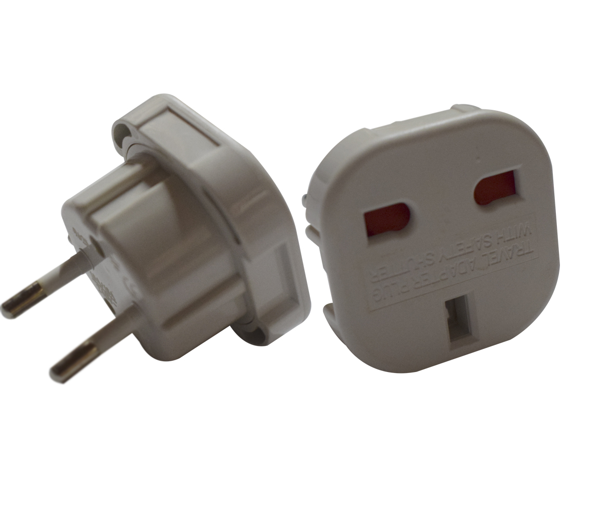 Adaptador enchufe ingles a Europeo 10A - ENCUKB - TRANSMEDIA