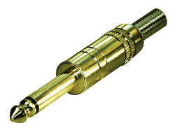 Conector Jack macho de 6,3 mono dorado - ESK2MG - TRANSMEDIA