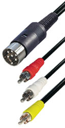 Din 6P m - 3xRCA m 1,5m - EV16 - TRANSMEDIA