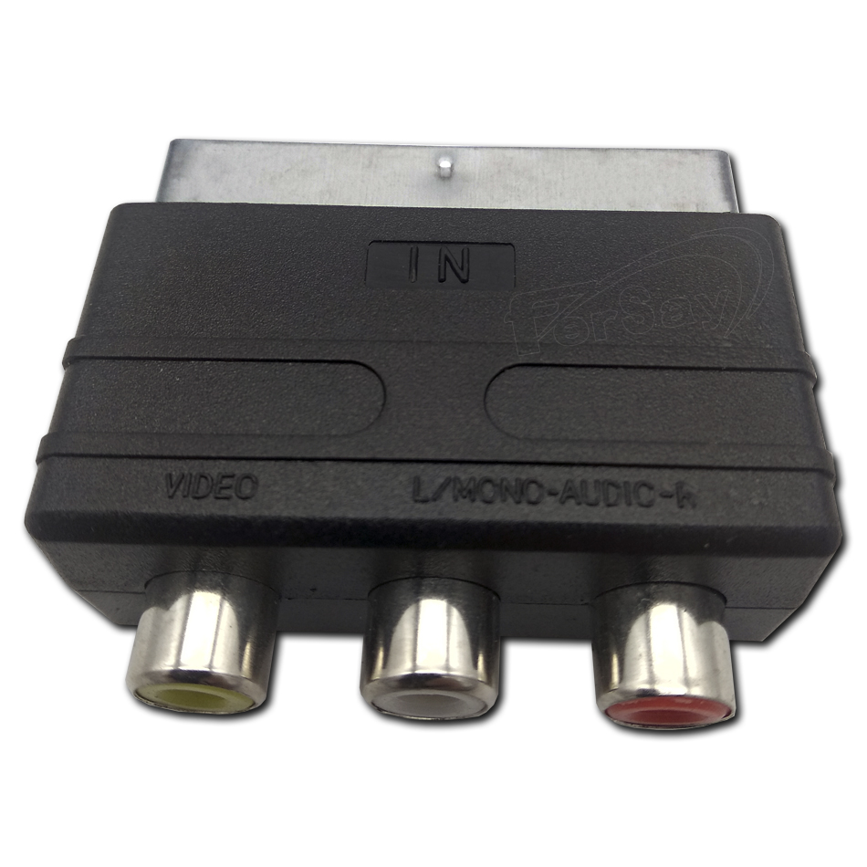 Adaptador euroconector a 3 RCA (in). - EV49I - TRANSMEDIA