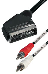 Conexion Euroconector a 2 Rca macho 2 metros - EV74W - TRANSMEDIA