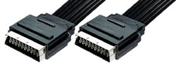 Cable euroconector macho a euroconector macho 21 pin, cable plano, 2 metros. - EVF1U - TRANSMEDIA