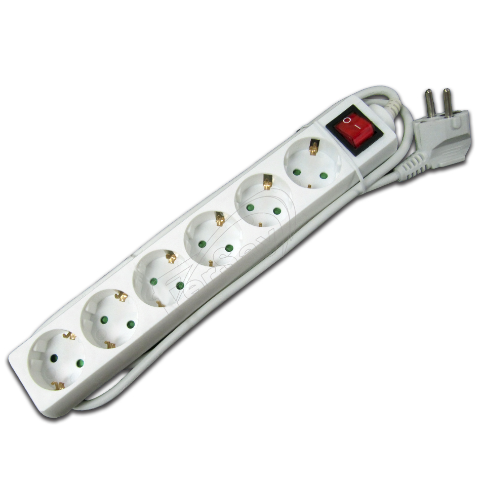 REGLETA DE 6 ENCHUFES CON INTERRUPTOR - FERSAYREGLETA6BI - FERSAY